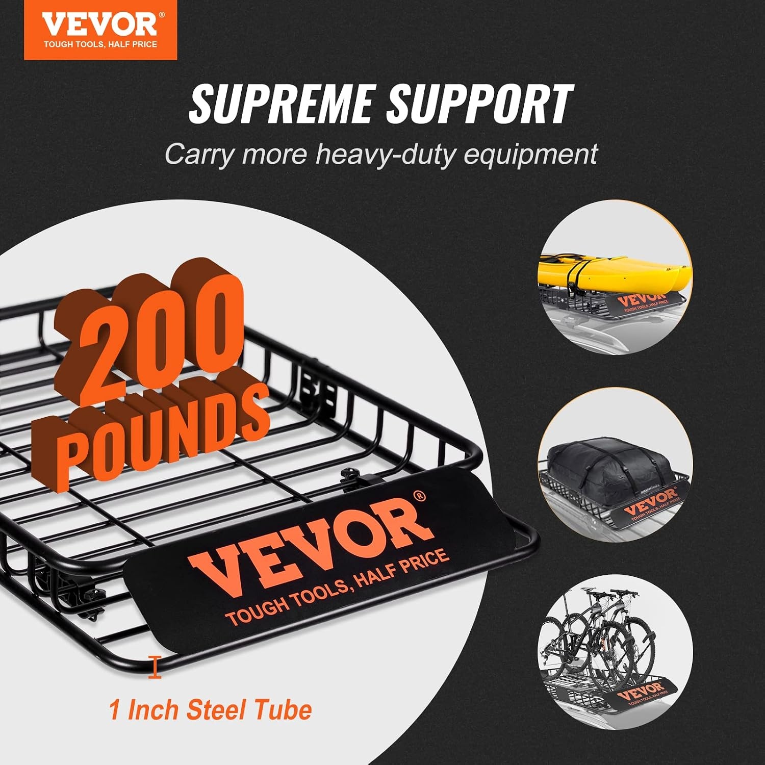 VEVOR Dakdrager Auto - Stalen Dakmand 130x91 cm, 90.7 kg Laadvermogen - 35% Korting
