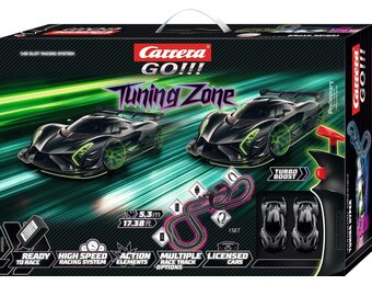 Carrera GO! Tuning Zone Racebaan 5.3m | 1:43 Schaal | Hypercars & Wisselbare Onderdelen | 34% Korting