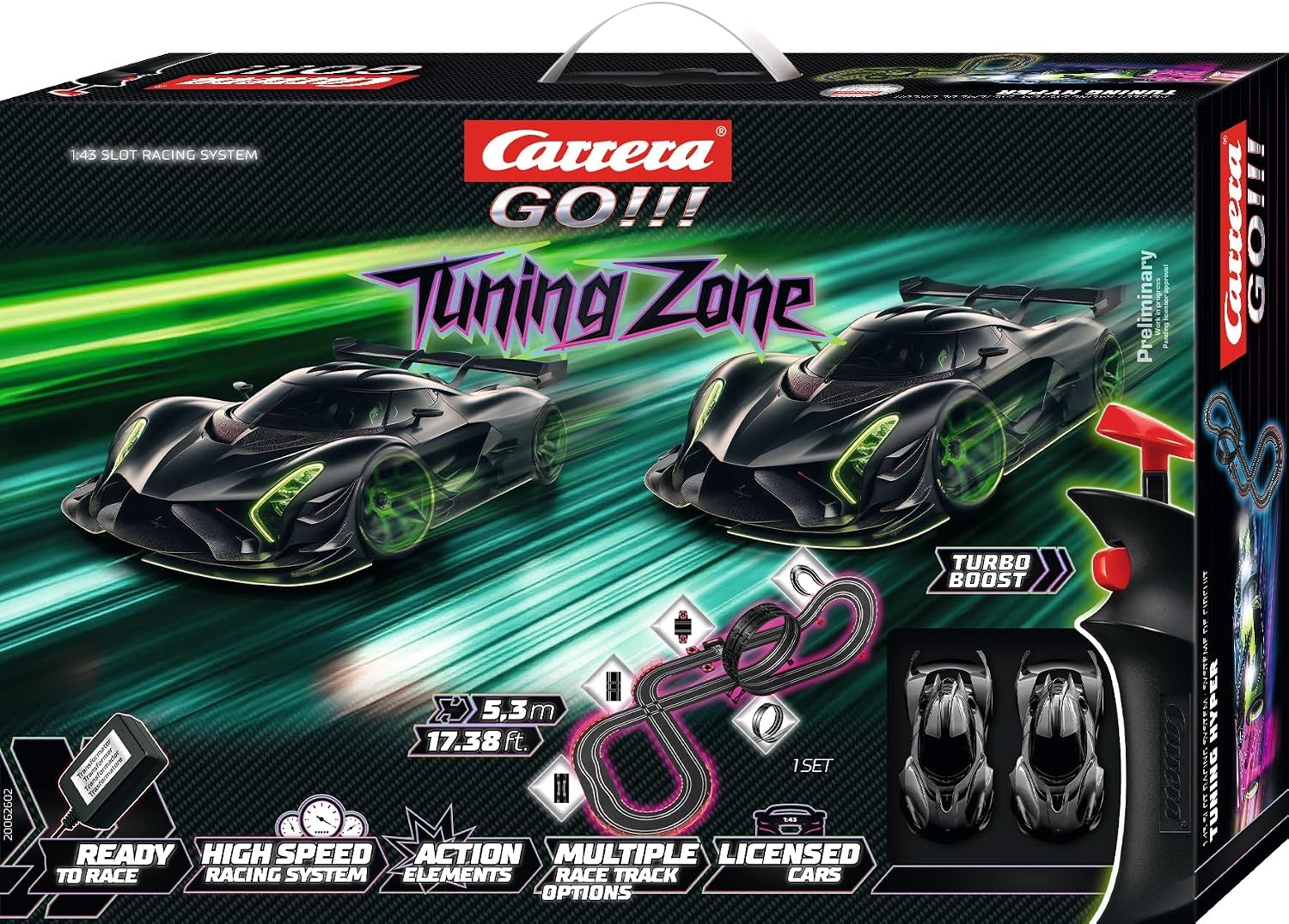Carrera GO! Tuning Zone Racebaan 5.3m | 1:43 Schaal | Hypercars & Wisselbare Onderdelen | 34% Korting