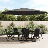 vidaXL Parasol Antraciet 400x273 cm met Houten Paal - 54% Korting