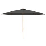 vidaXL Parasol Antraciet 400x273 cm met Houten Paal - 54% Korting
