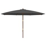 vidaXL Parasol Antraciet 400x273 cm met Houten Paal - 54% Korting
