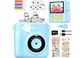 Kindercamera Blauw met Printfunctie - 33% Korting