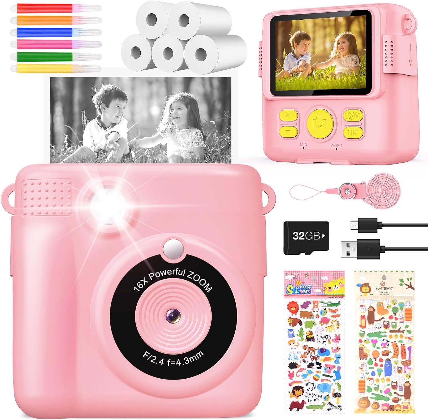 Kindercamera Blauw met Printfunctie - 33% Korting