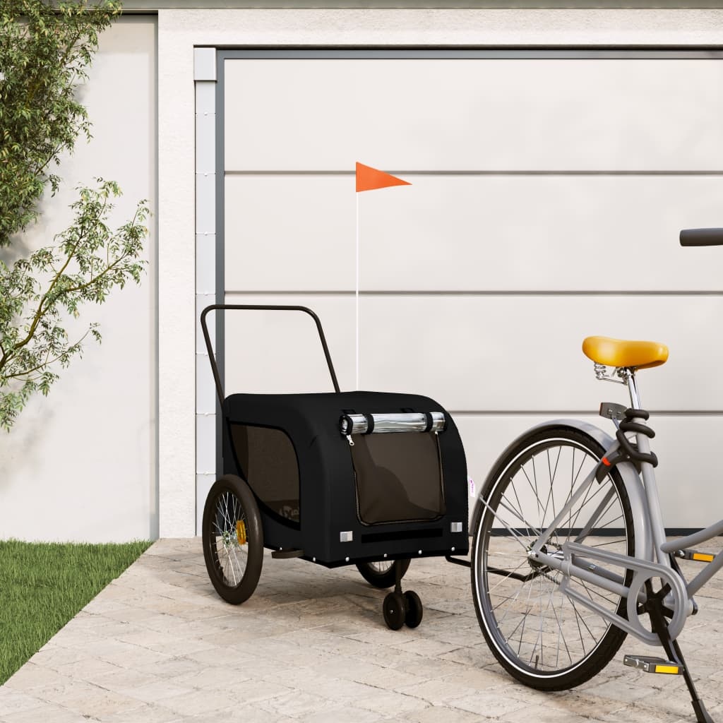 Hondenfietskar Zwart Oxford Stof met 34% Korting