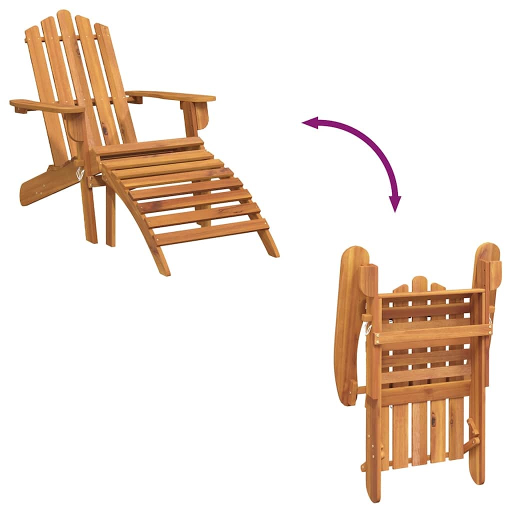 Acaciahouten Adirondack tuinstoel met voetensteun - 35% Korting