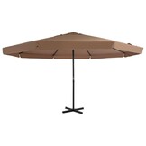 Hangende Parasol Taupe met Aluminium Paal - 35% Korting