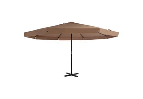 Hangende parasol taupe 500 cm met aluminium paal - 52% korting