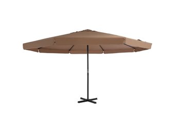 Hangende Parasol Taupe met Aluminium Paal - 35% Korting