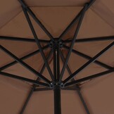 Hangende Parasol Taupe met Aluminium Paal - 35% Korting