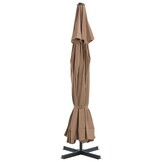 Hangende Parasol Taupe met Aluminium Paal - 35% Korting
