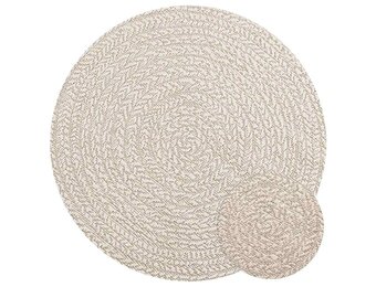 vidaXL ZIZUR Vloerkleed Crème Ø 90 cm Jute Look - Binnen & Buiten - 33% Korting