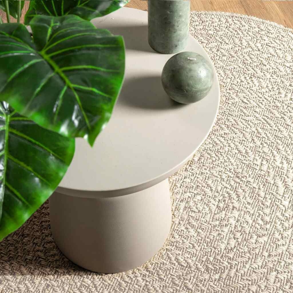 vidaXL ZIZUR Vloerkleed Crème Ø 90 cm Jute Look - Binnen & Buiten - 33% Korting