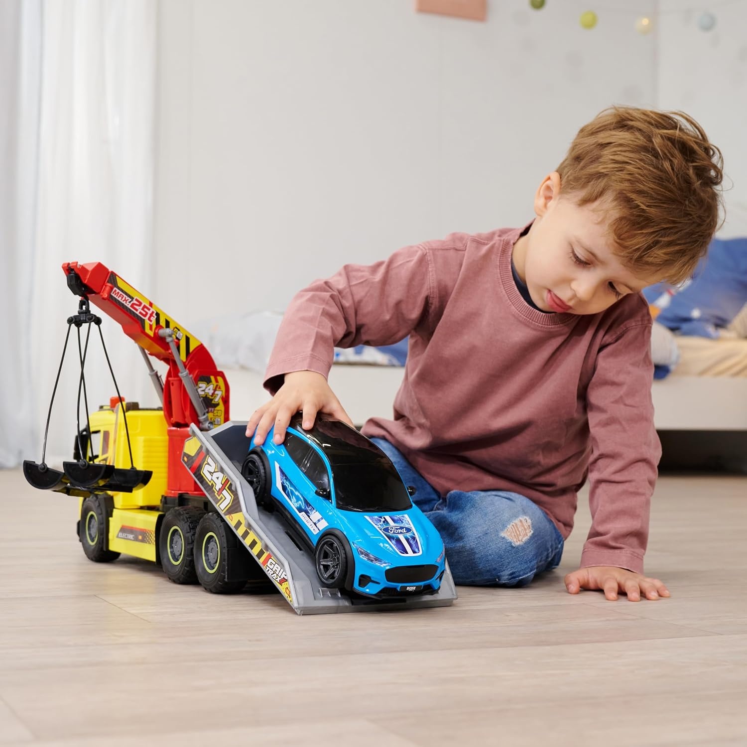 Dickie Toys Volvo Sleepwagen 54cm met Ford Auto - 34% Korting!