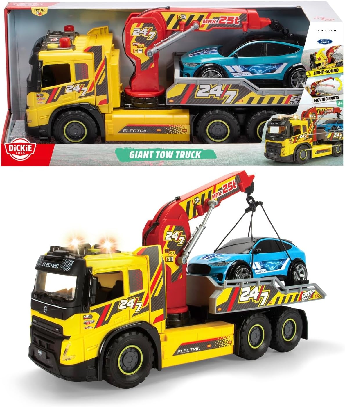 Dickie Toys Volvo Sleepwagen 54cm met Ford Auto - 34% Korting!