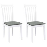 2x Houten Eetkamerstoelen met Kussens Wit 54% Korting