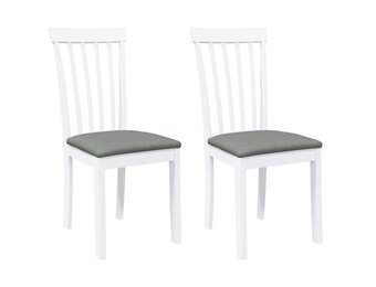 2x Houten Eetkamerstoelen met Kussens Wit 54% Korting