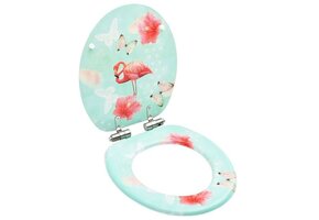 Toiletbril met soft-close deksel & flamingo design - 51% korting