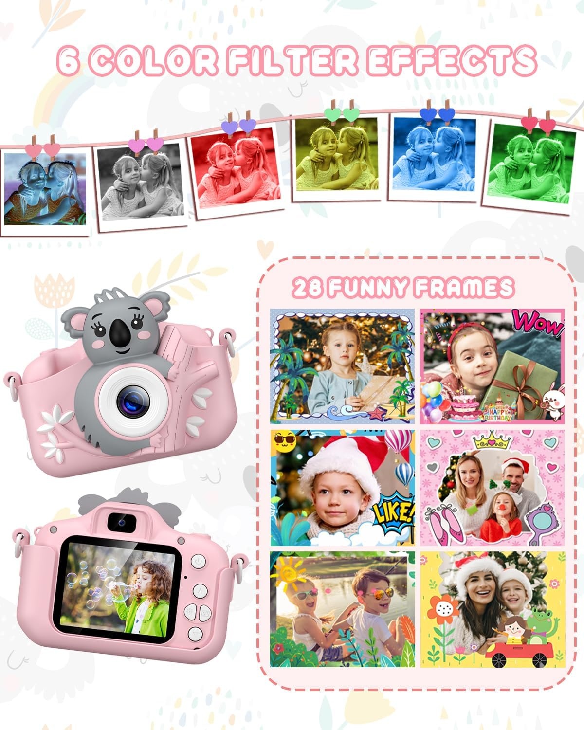Digitale Kinder Camera Roze - 1080P HD, 32GB SD, 3-12 Jaar - 33% Korting
