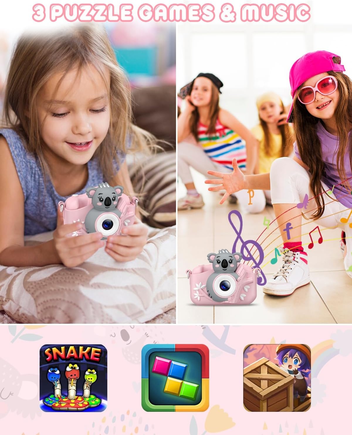 Digitale Kinder Camera Roze - 1080P HD, 32GB SD, 3-12 Jaar - 33% Korting