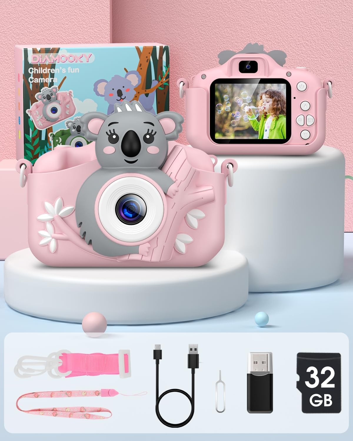Digitale Kinder Camera Roze - 1080P HD, 32GB SD, 3-12 Jaar - 33% Korting