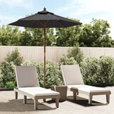 vidaXL Parasol met Houten Paal 196x231 cm Zwart - 34% Korting