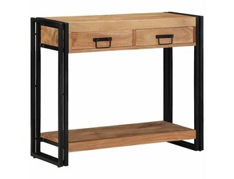 Wandtafel met lade - Bruin Massief Acaciahout - 90x33x75 cm (52% Korting)