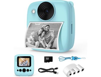 Kinder Direct Print Camera Blauw - 48MP - 32GB Kaart incl. - 34% Korting