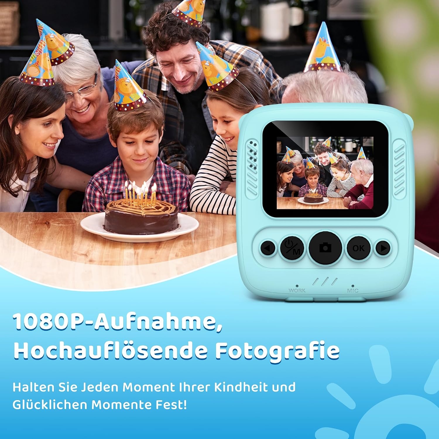 Kinder Direct Print Camera Blauw - 48MP - 32GB Kaart incl. - 34% Korting