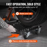 4x Wiel Dolly Set 2720kg voor Auto's & Vrachtwagens - 59% Korting
