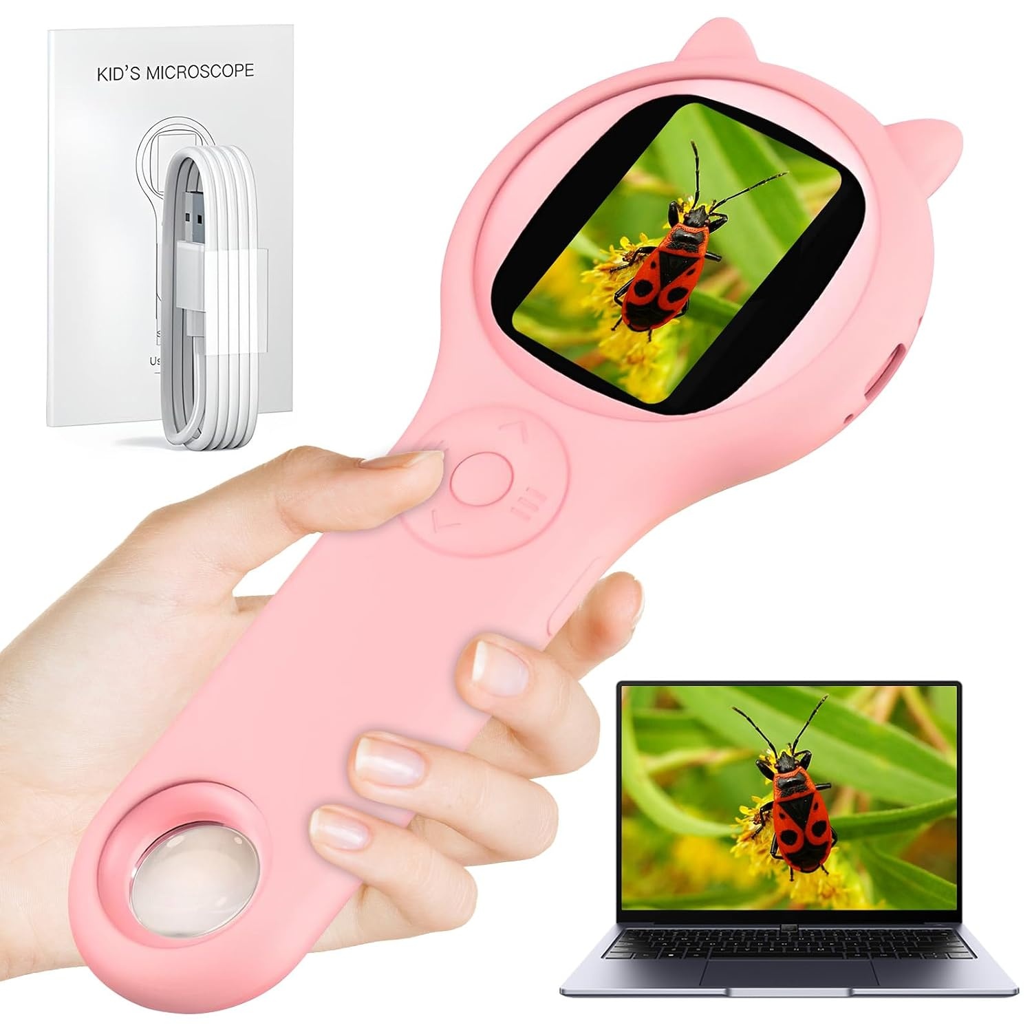 Milgeo Kinder Microscoop Roze - 500x Vergroting & Camera