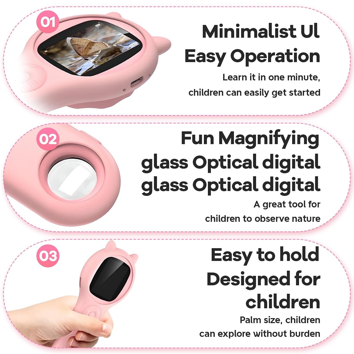 Milgeo Kinder Microscoop Roze - 500x Vergroting & Camera