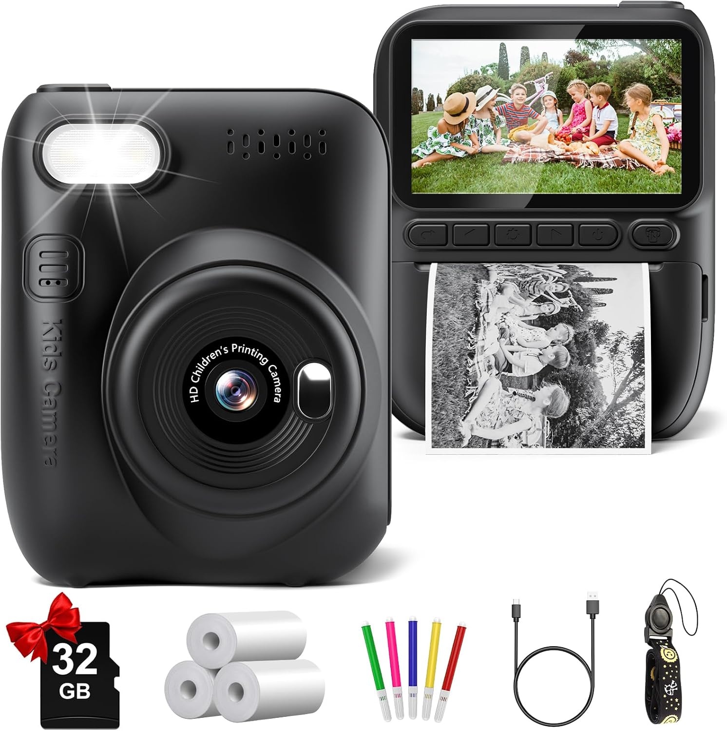 Instant Print Camera voor Kinderen Zwart - 34% Korting