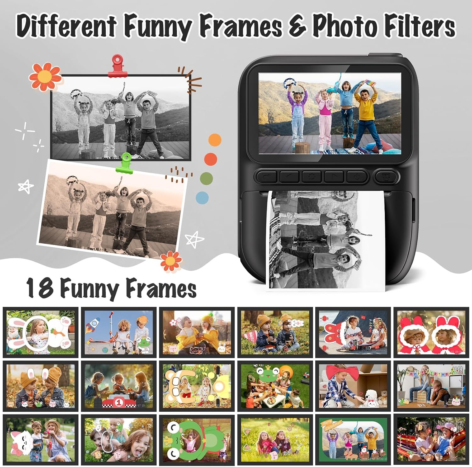 Instant Print Camera voor Kinderen Zwart - 34% Korting