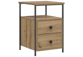 Nachtkastje Bewerkt Hout Artisanaal Eiken 34x35,5x50 cm - 46% Korting