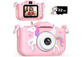 Kinder Camera Roze Eenhoorn - 12MP HD, 2 inch Scherm | 45% Korting