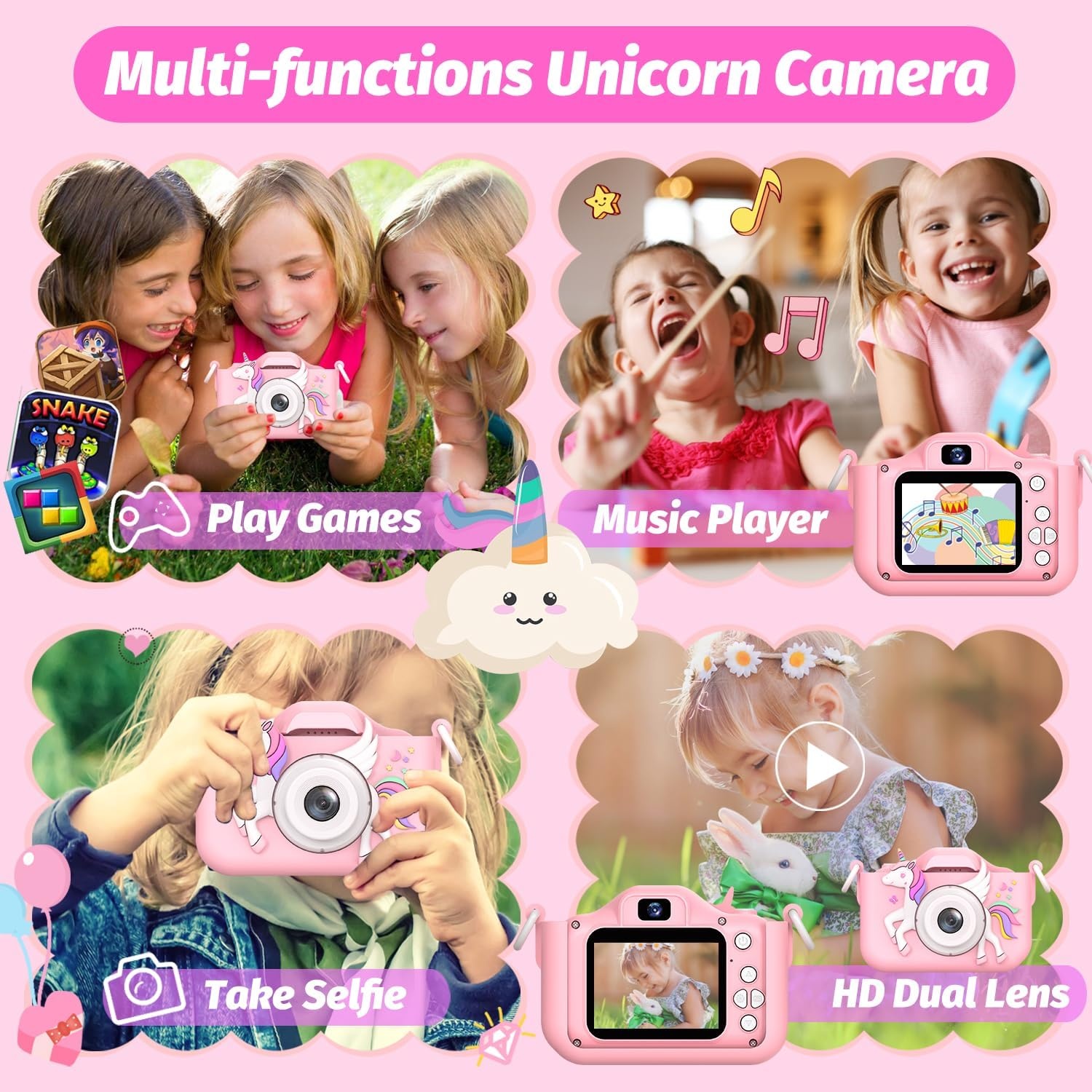 Unicorn Kinder Camera Roze 2023 - 34% Korting
