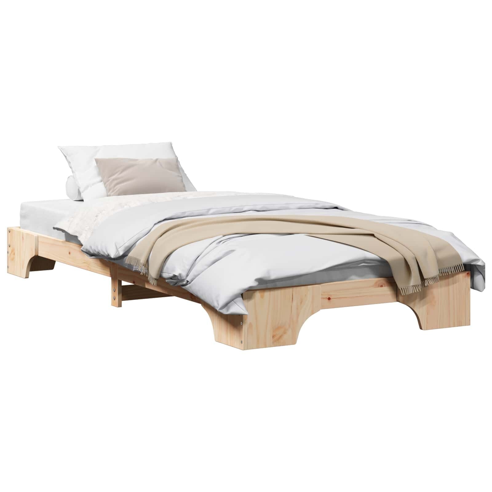 VidaXL Bedframe Naturel 100 x 200 cm Grenenhout met 35% Korting