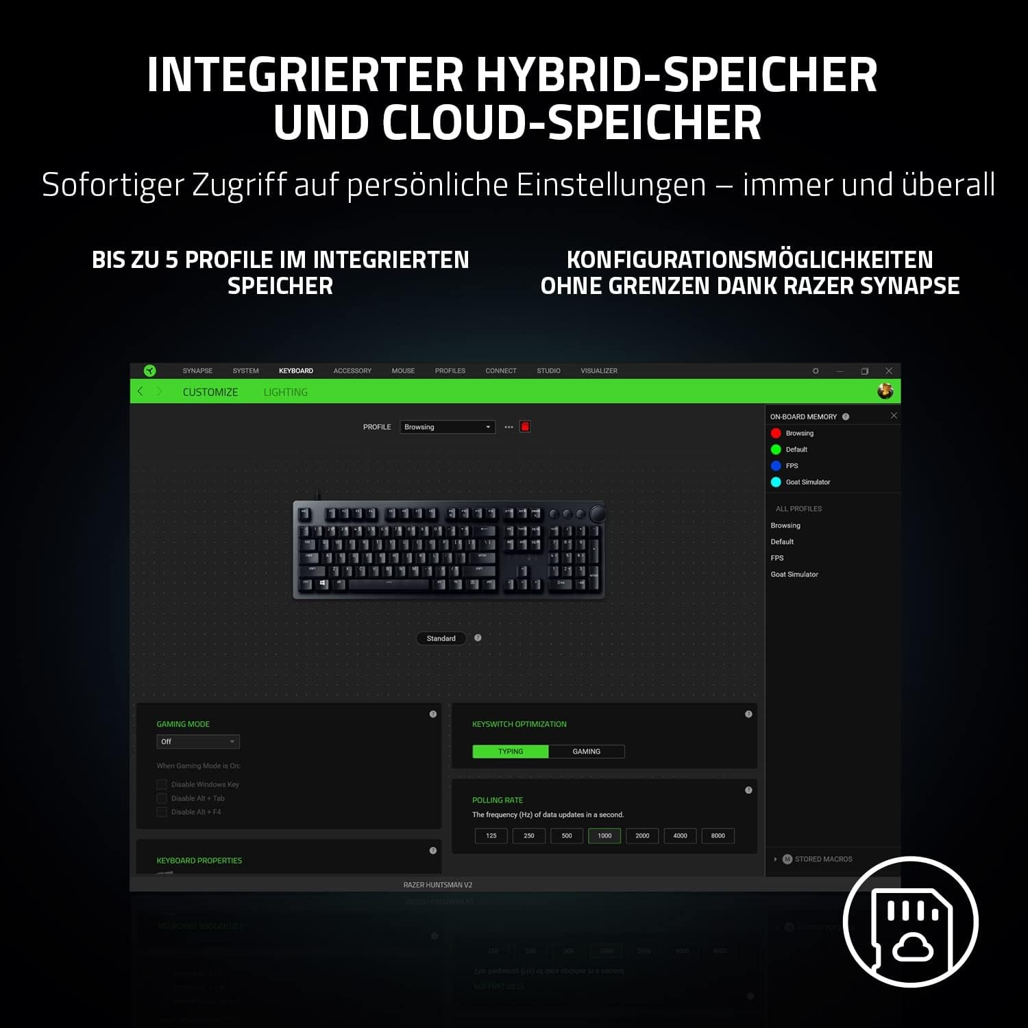 Razer Huntsman V2 Gaming Toetsenbord (Paarse Switch) - 35% Korting