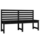 VidaXL Tuinbank 157,5 cm Zwart - Massief Grenenhout - 34% Korting
