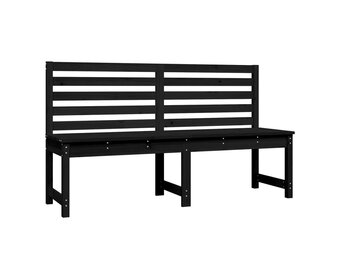 VidaXL Tuinbank 157,5 cm Zwart - Massief Grenenhout - 34% Korting