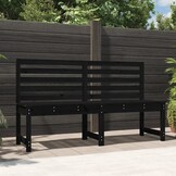 VidaXL Tuinbank 157,5 cm Zwart - Massief Grenenhout - 34% Korting