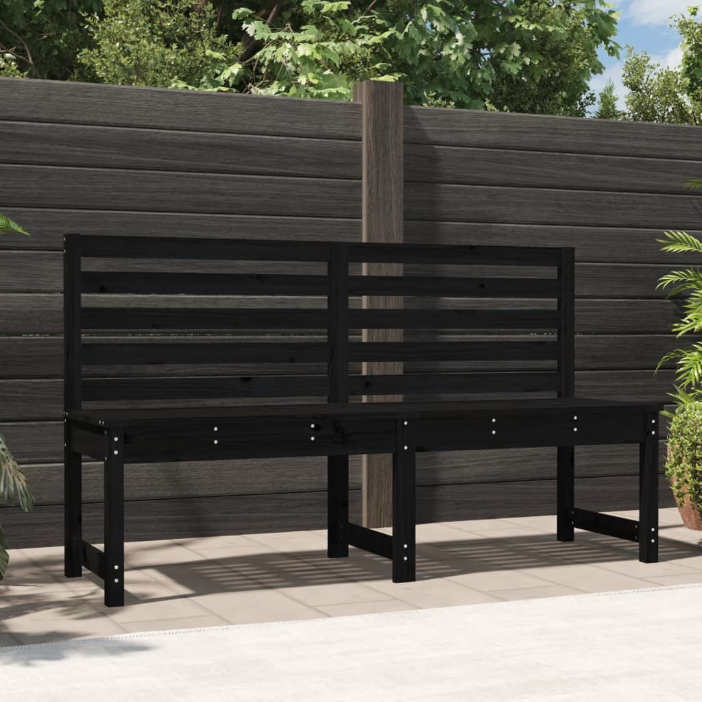 VidaXL Tuinbank 157,5 cm Zwart - Massief Grenenhout - 34% Korting
