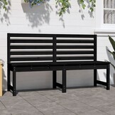 VidaXL Tuinbank 157,5 cm Zwart - Massief Grenenhout - 34% Korting