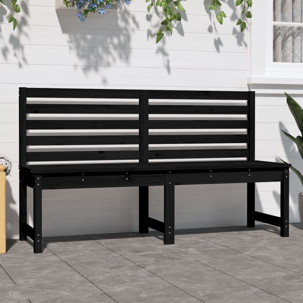 VidaXL Tuinbank 157,5 cm Zwart - Massief Grenenhout - 34% Korting