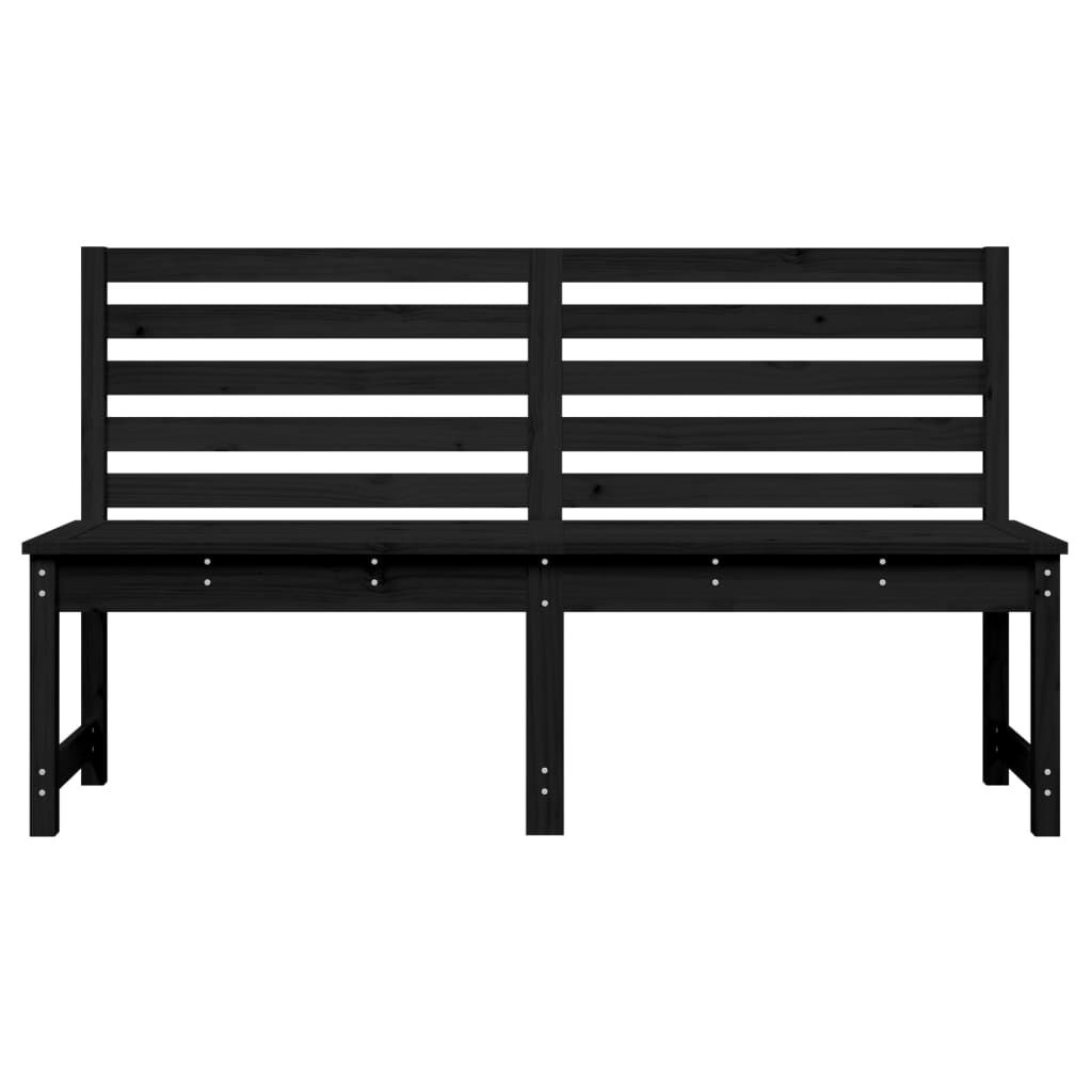 VidaXL Tuinbank 157,5 cm Zwart - Massief Grenenhout - 34% Korting
