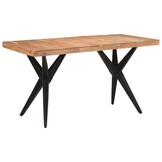 Eettafel Massief Acaciahout Zwart 140x70x76 cm - 35% Korting