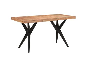 Eettafel Massief Acaciahout Zwart 140x70x76 cm - 35% Korting