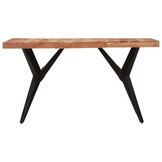 Eettafel Massief Acaciahout Zwart 140x70x76 cm - 35% Korting