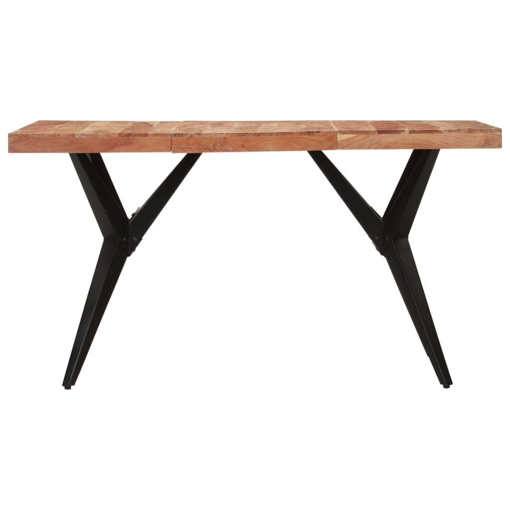 Eettafel Massief Acaciahout Zwart 140x70x76 cm - 35% Korting